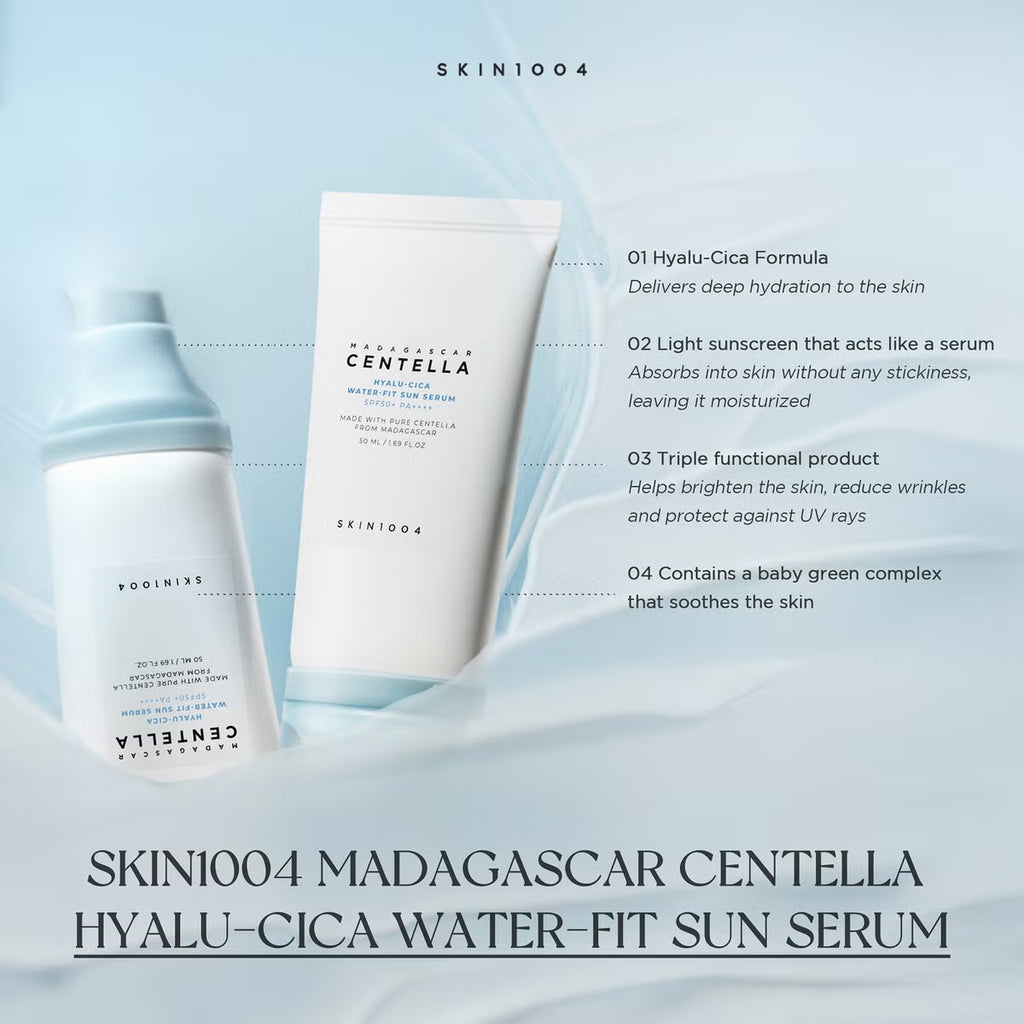 SKIN1004 Centella Water-Fit Sun Serum - Lightweight Moisturizing SPF Glow